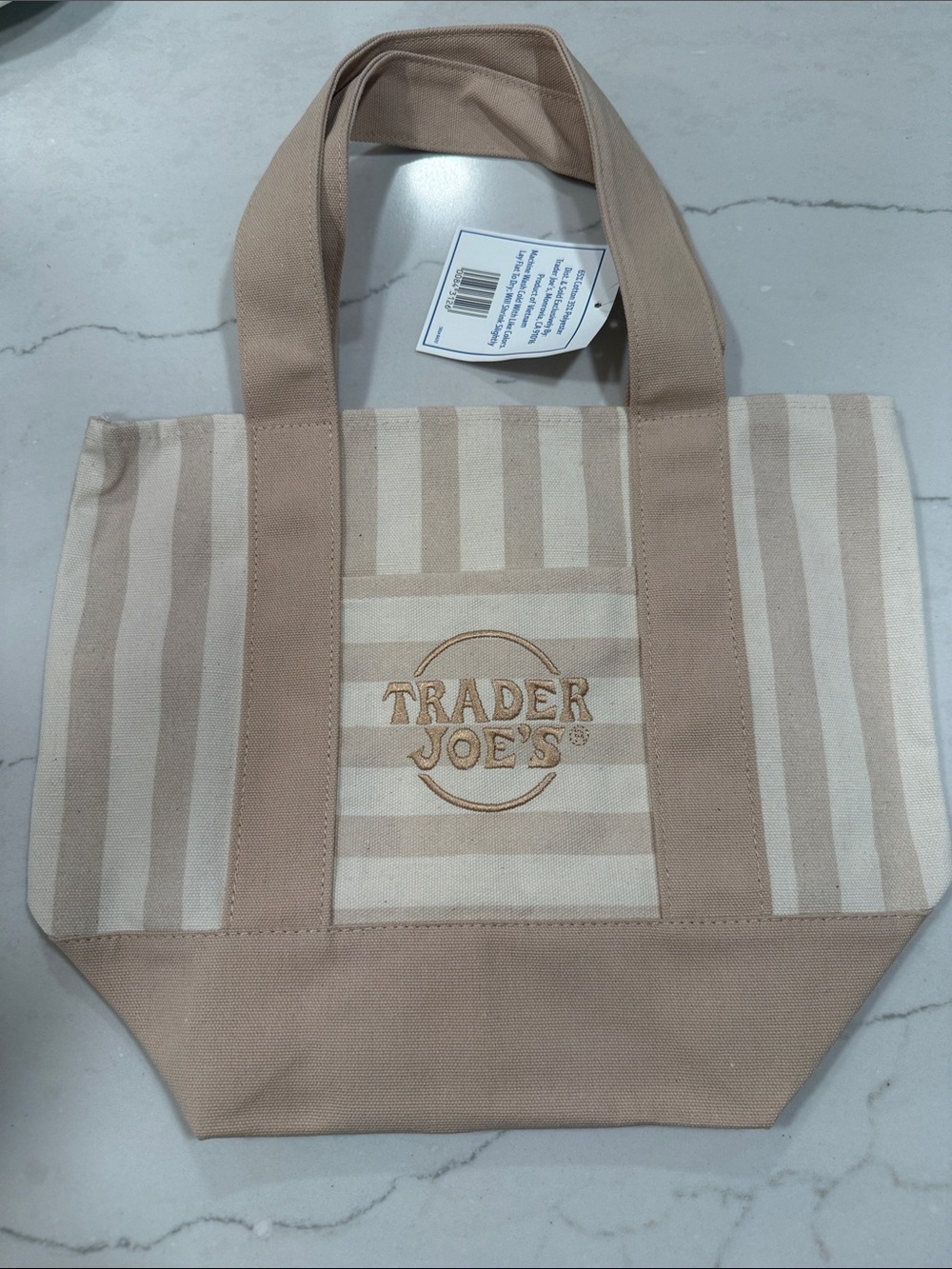 🔥🔥Trader Joe’s Mini Beige Striped Tote